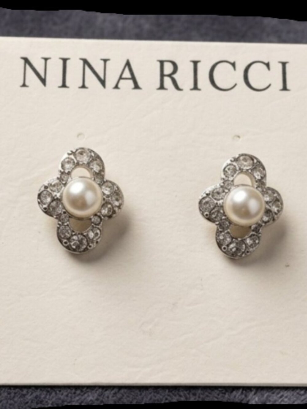 Nina Ricci Pearl Earrings – Elegant Vintage Designer – Classic Parisian Style